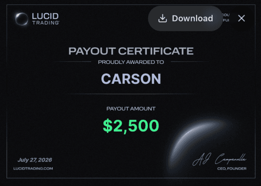 Carson — $2,500 Payout